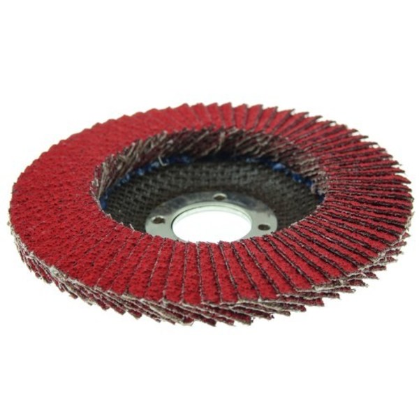 Weiler 4-1/2" Tiger Ceramic Abrasive Flap Disc, Conical (TY29), 36C, 7/8" 50100